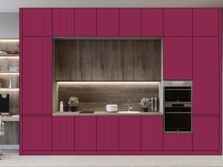 Панель МДФ УФ лак 5К LamiFeel LF3604 Pasta Magenta 2800x1220x18мм