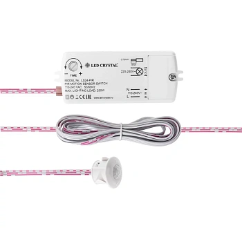 Выключатель PIR, датчик движения 2м, 110-240В, 250Вт, IP20 (LS24-PIR)