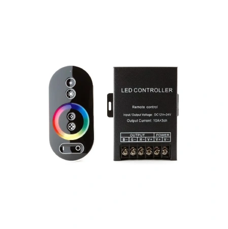 RGB-контроллер с RF пультом 12В/24В, 360Вт/720Вт, 30А (LC34)