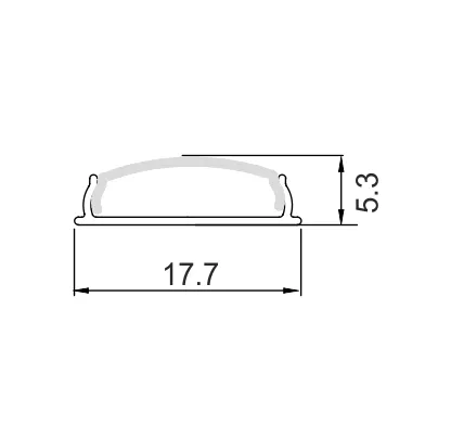 Гибкий алюминиевый профиль 17.7х5.3х2000мм (LR57-FM)