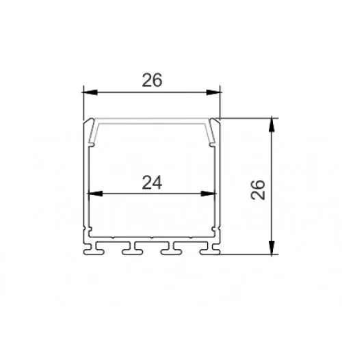 Алюминиевый профиль 26х26х2000мм (LR59-M)